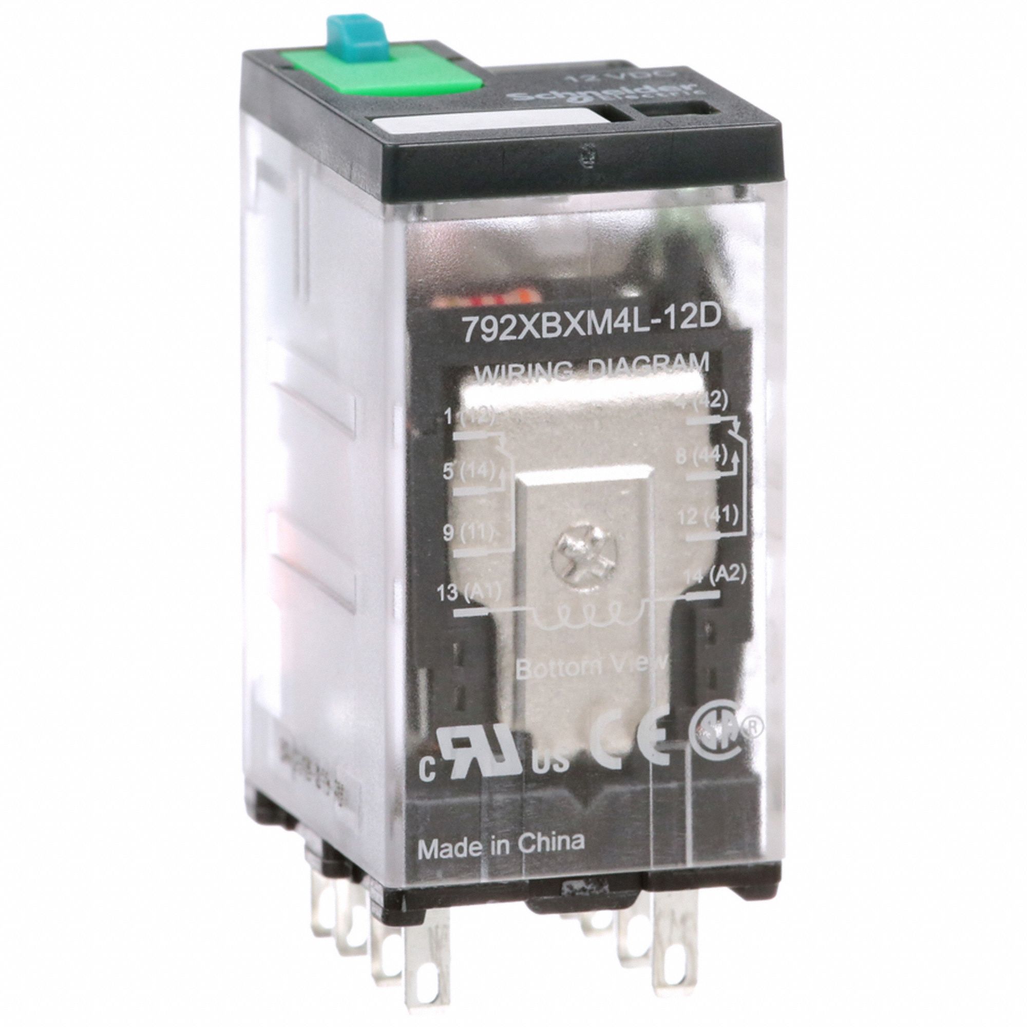 GENERAL PURPOSE RELAY, SOCKET MOUNTED, 12 A CURRENT RATING, 12V DC, 8 PINS/TERMINALS, DPDT