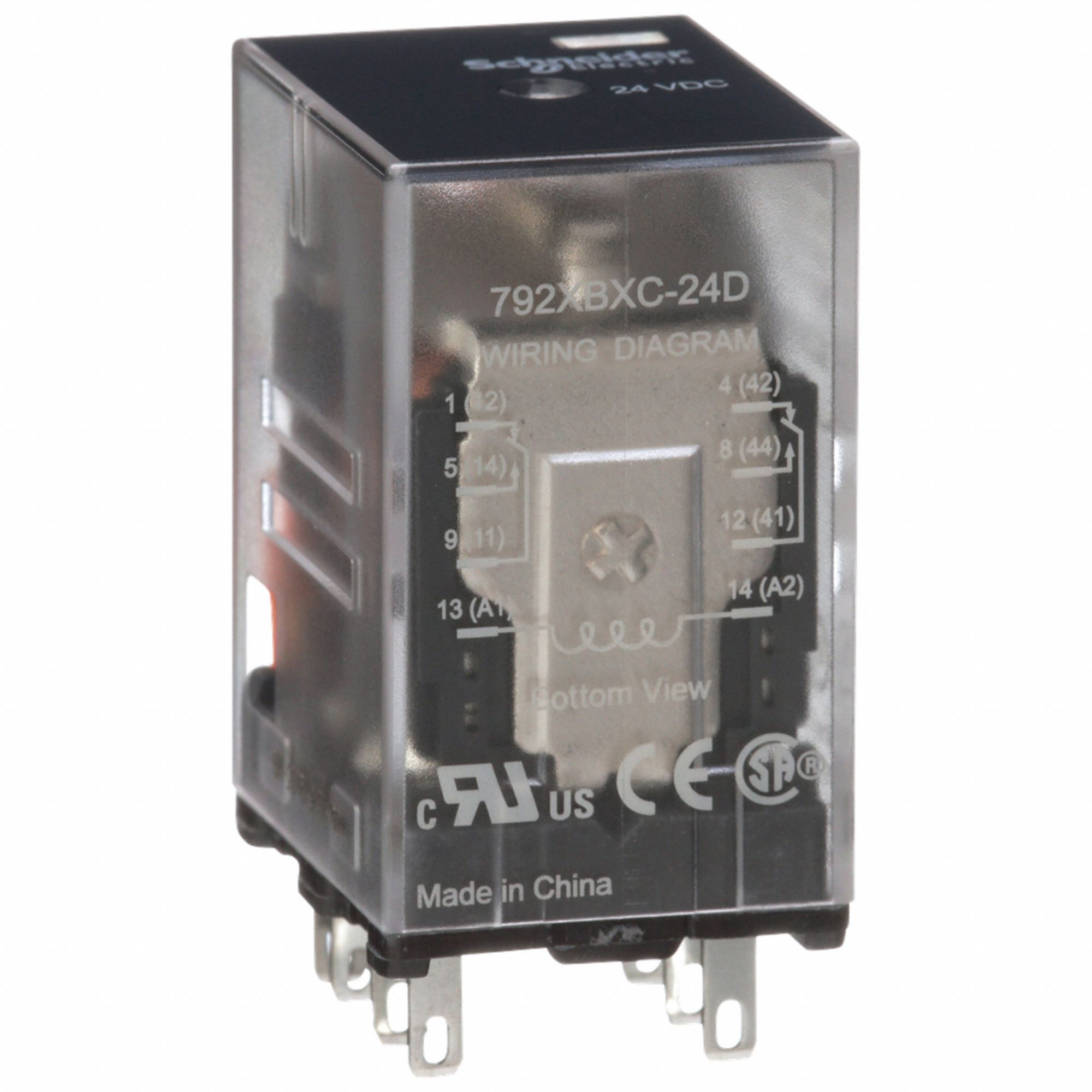 GENERAL PURPOSE RELAY, SOCKET MOUNTED, 12 A CURRENT RATING, 24V DC, 8 PINS/TERMINALS, DPDT