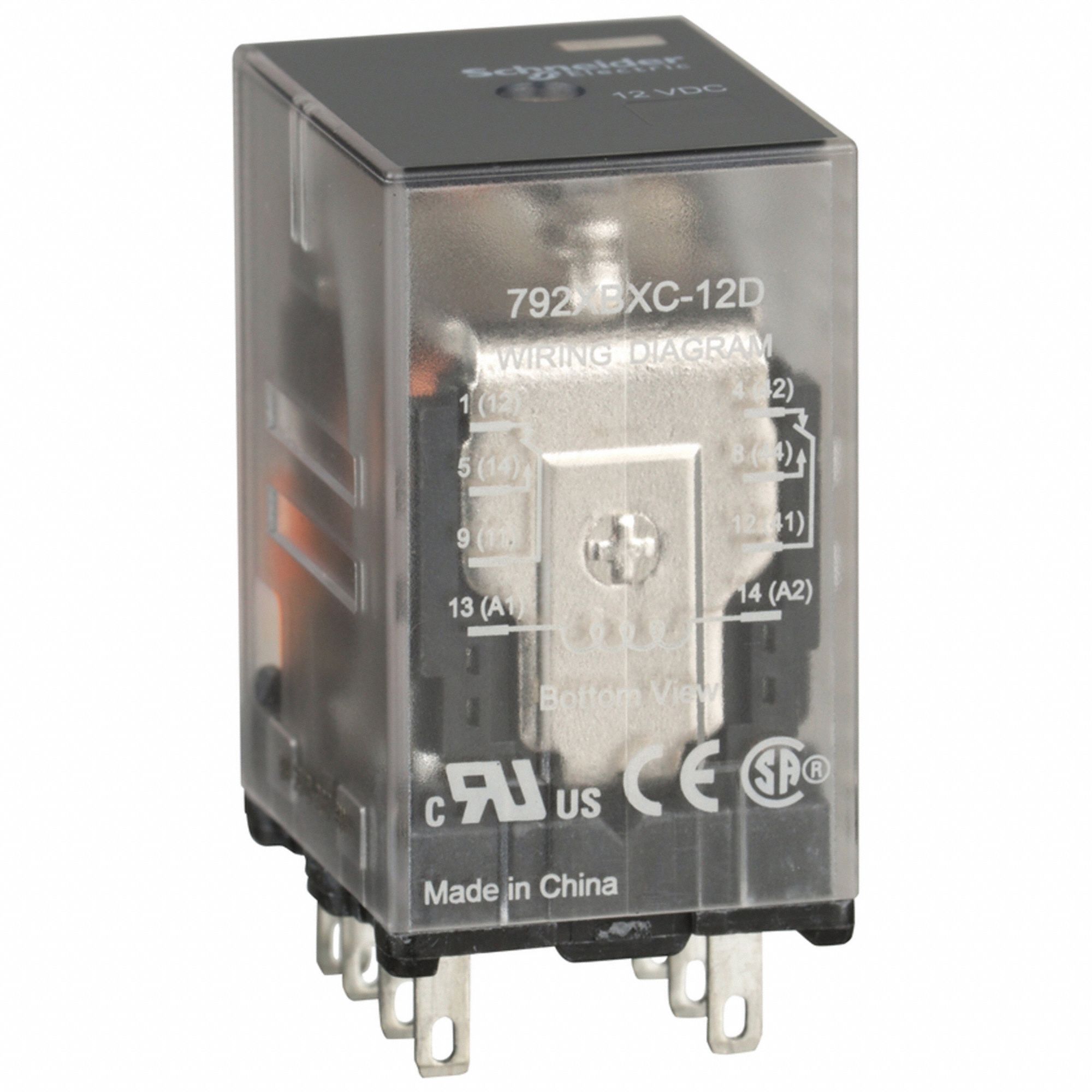 General Purpose Relay: Socket Mounted, 12 A Current Rating, 12V DC, 8 Pins/Terminals, DPDT