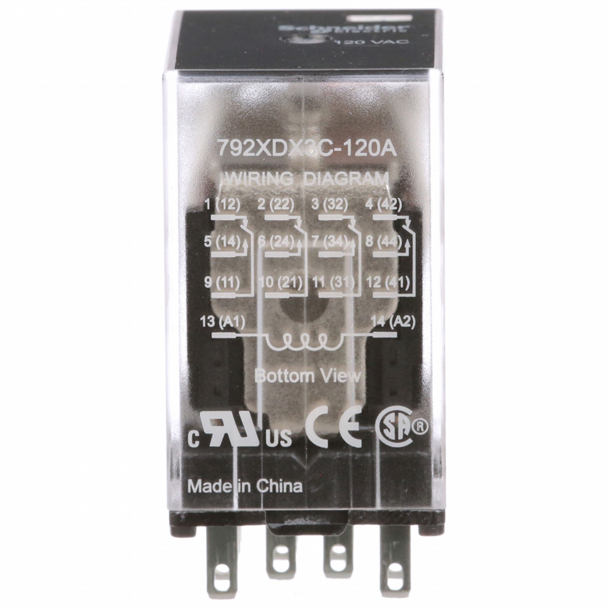 GENERAL PURPOSE RELAY, SOCKET MOUNTED, 3 A CURRENT RATING, 120V AC, 14 PINS/TERMINALS