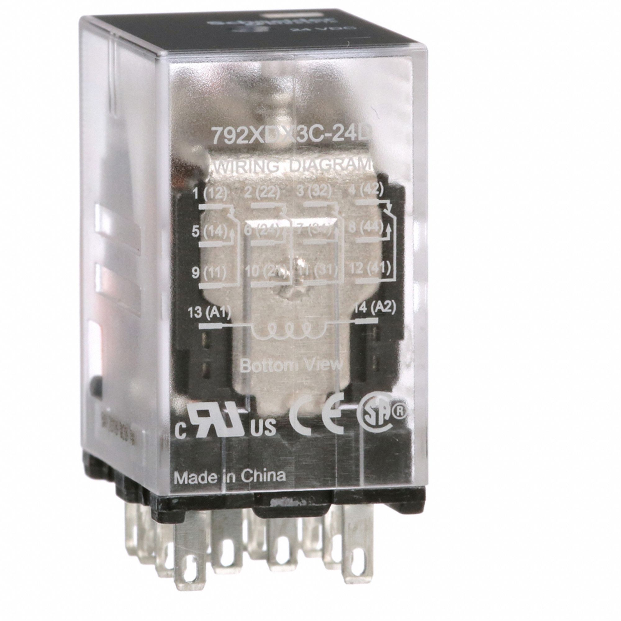 GENERAL PURPOSE RELAY, SOCKET MOUNTED, 3 A CURRENT RATING, 24V DC, 14 PINS/TERMINALS, 4PDT