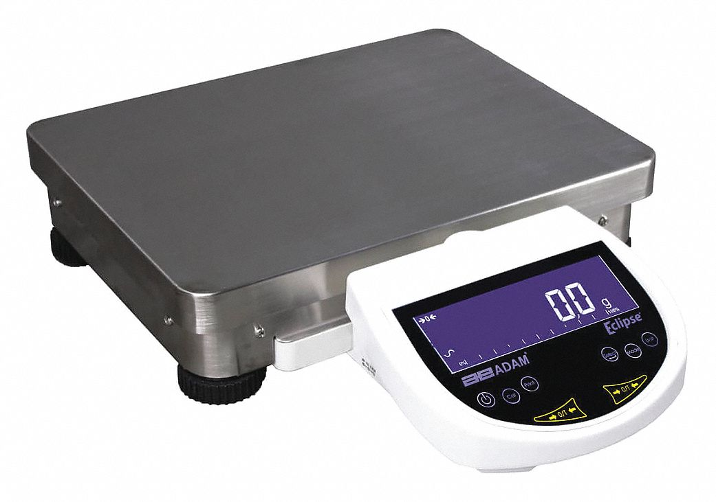 ADAM EQUIPMENT, 12,000 g Capacity, 0.1 g Readability, Compact Bench ...