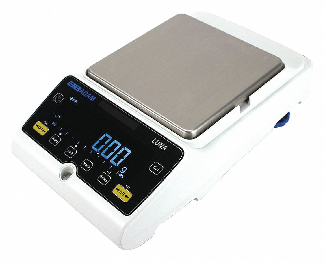 Compact Bench Scale: 3, 600 g Capacity, 0.01 g Readability, 0.02 g Repeatability, ABS