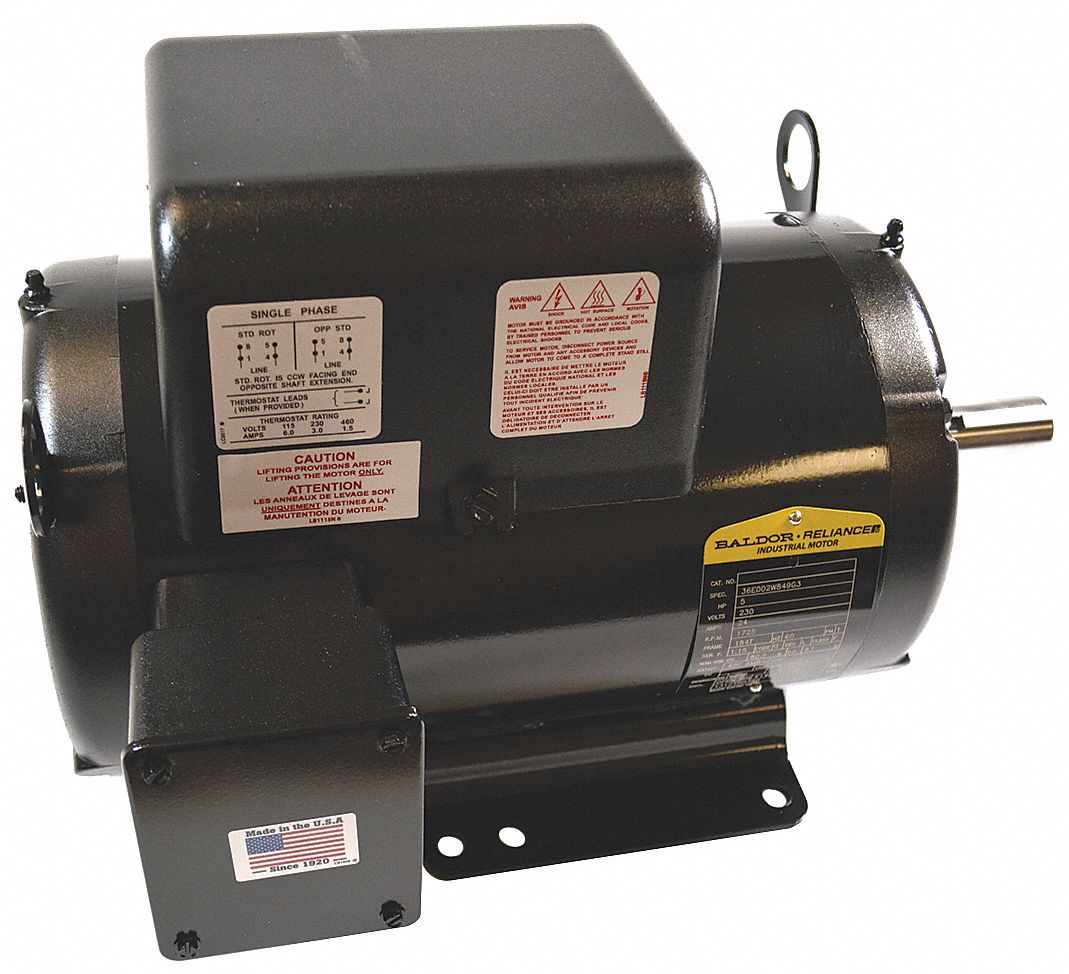 CHICAGO PNEUMATIC Motor, 5 HP, 208-230V, 1-Phase, 1750 rpm: 2023000868,  Motor, 36VZ43/36VZ44