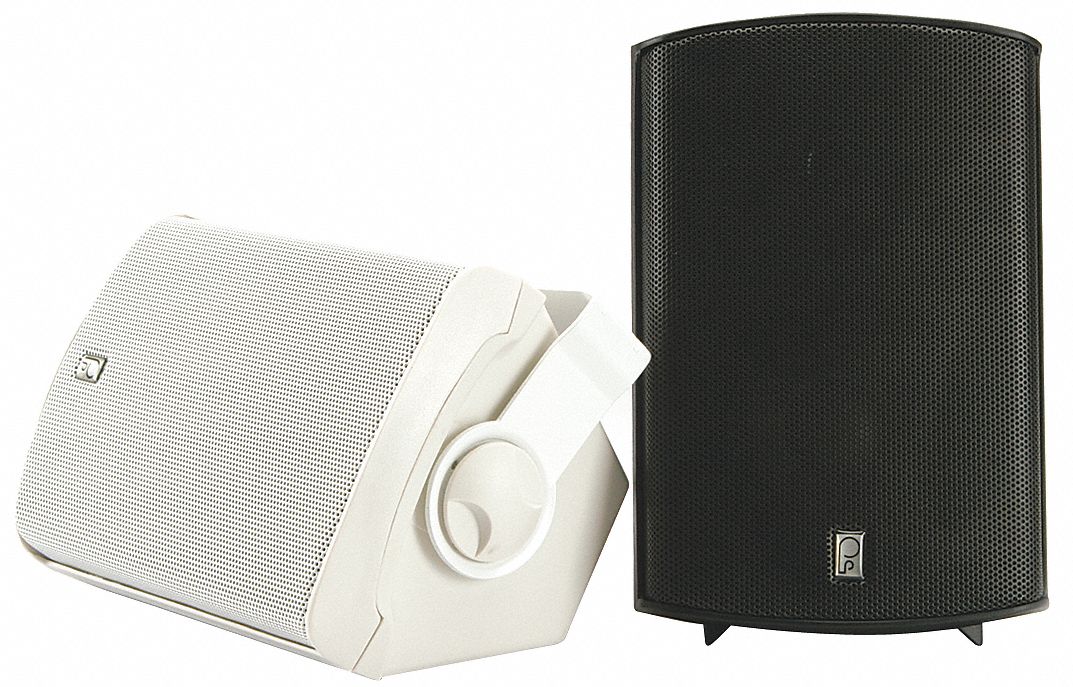 39DN64 - Outdoor Box Speakers Black 4-3/4in.D PR