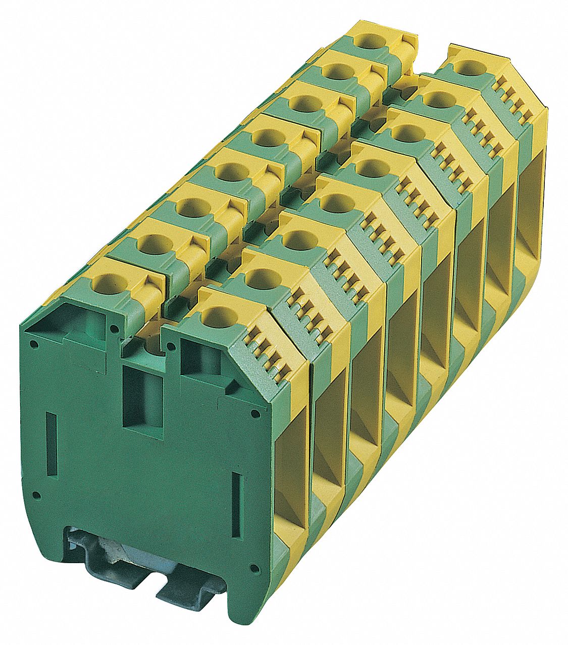 BUSSMANN Terminal Block, 125A, 600V, Yllw/Green, PK10 39DP24DG150YG Grainger