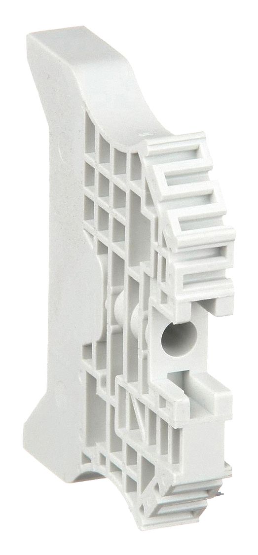 End Barrier: Screw Mount, Gray, DIN Rail