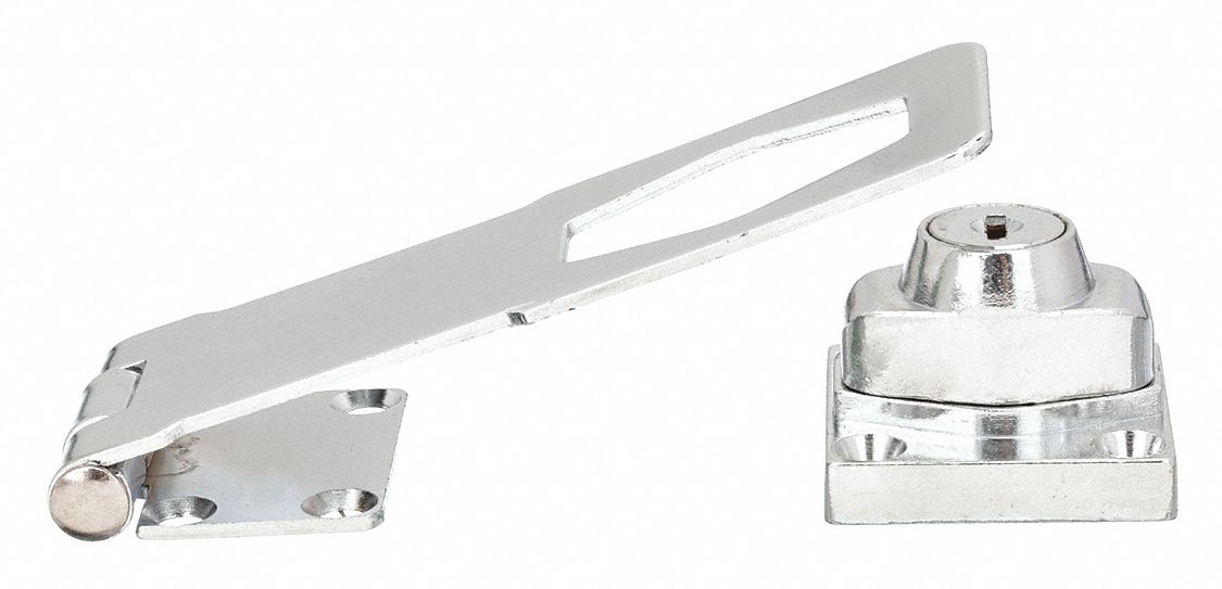 Locking Hasp,Chrome,1-13/64inL