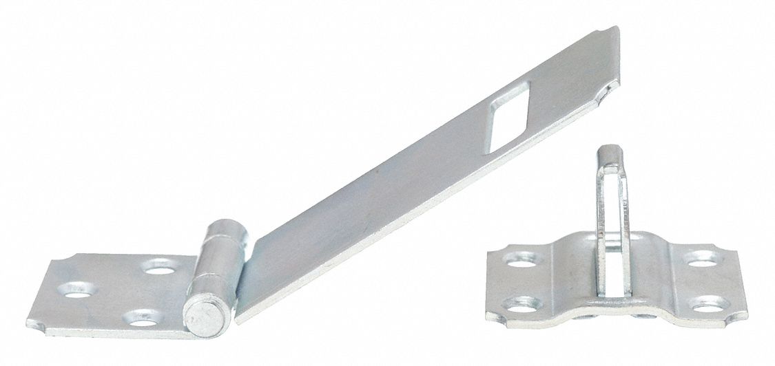 Hasp: Steel, 1 1/16 in Ht, 3 1/2 in Lg, 1 1/2 in Wd