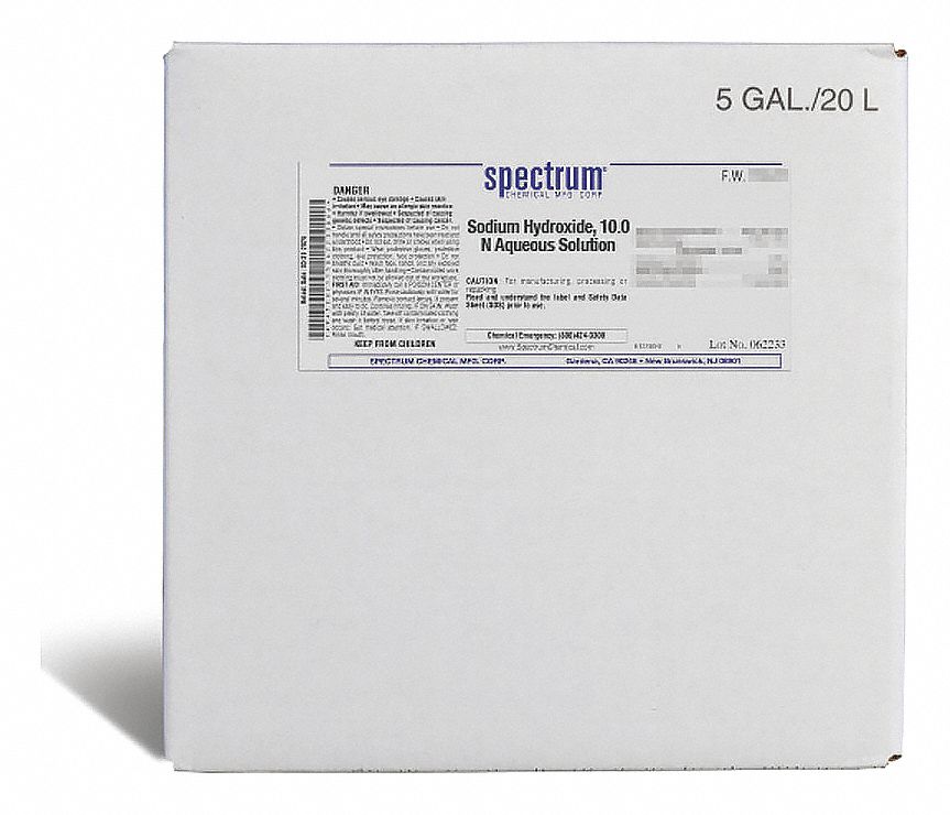 Sodium Hydroxide: Lab, 20 L, 1310-73-2/7732-18-5, 10 N, Solution, Liquid, Drum, Plastic, 1