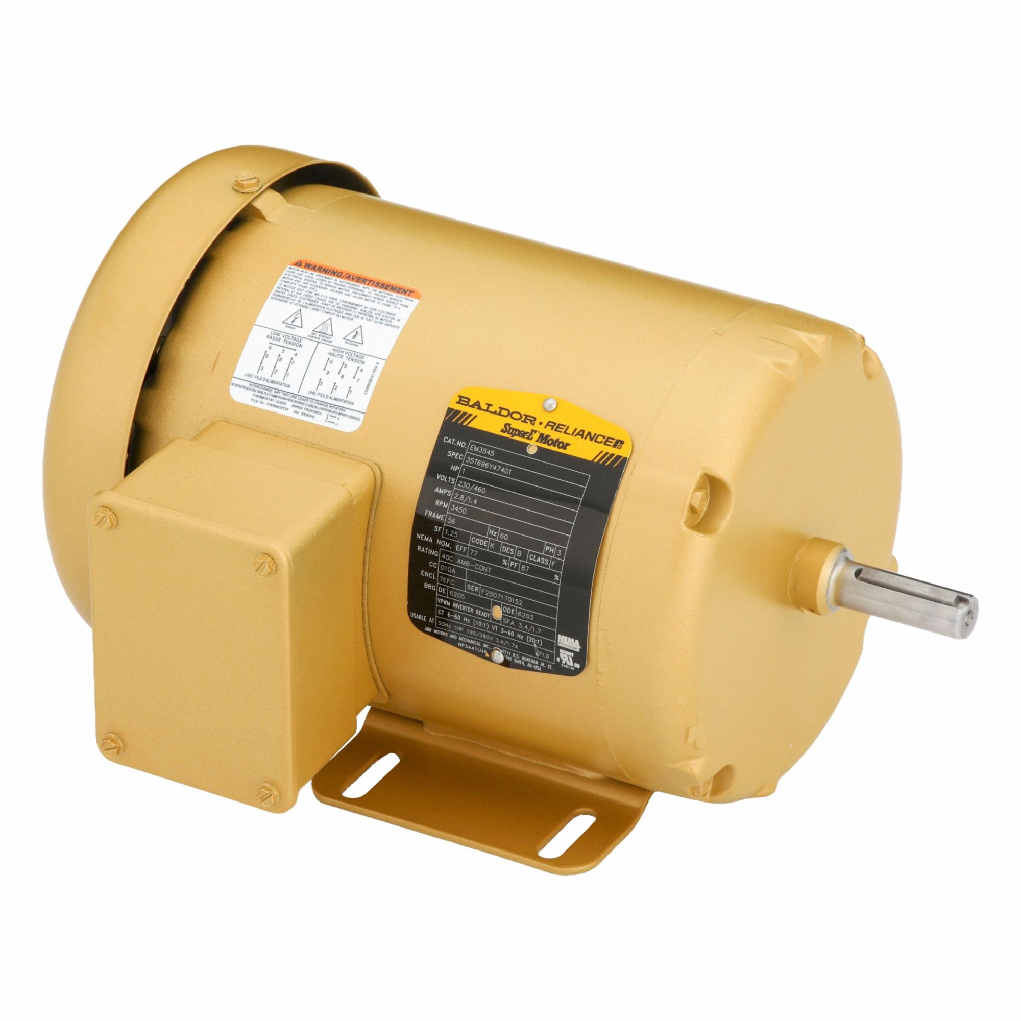 BALDOR, Rigid Base Mount, Totally Enclosed Fan Cooled, General Purpose ...