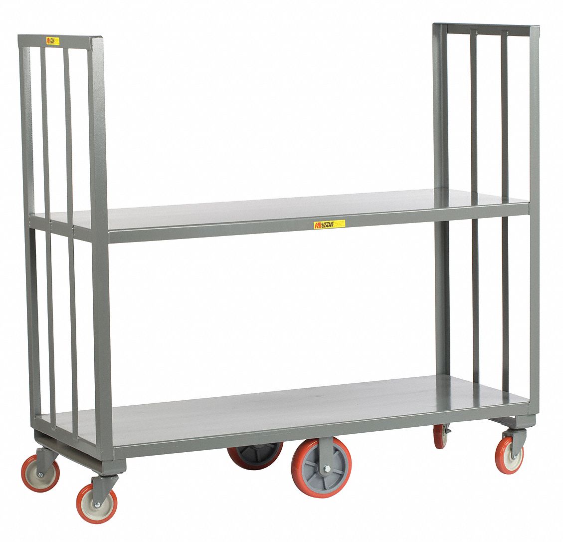 Narrow-Width Dual-Side-Access Slat-Wall Metal Stock Truck: 2, 000 lb Load Capacity