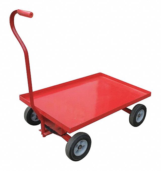 Wagon Truck with Lipped Metal Deck: 1, 200 lb Load Capacity, 36 inx24 inx11-1/2 in