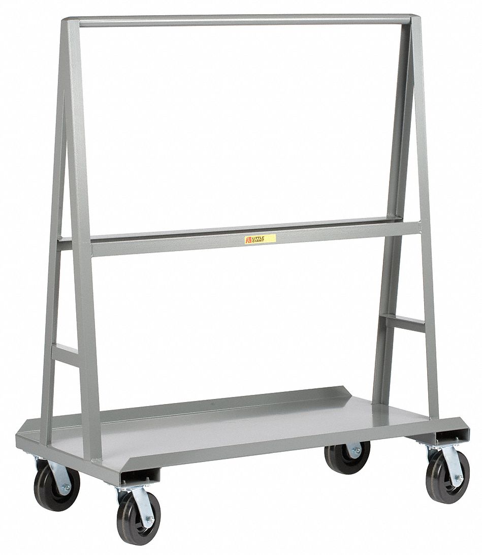 A-Frame Panel Truck: 3, 600 lb Load Capacity, 60 in x 24 in x 57 in, 9 1/8 in Deck Ht
