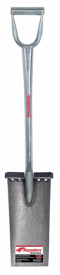 GARDEN SPADE, STEEL BLADE, 14 GAUGE, D-GRIP HANDLE TYPE, STEEL HANDLE, 29 IN HANDLE L