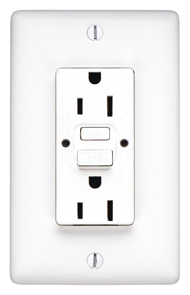 GFCI RECEPTACLE,15 A,WHITE,COMMERCIAL