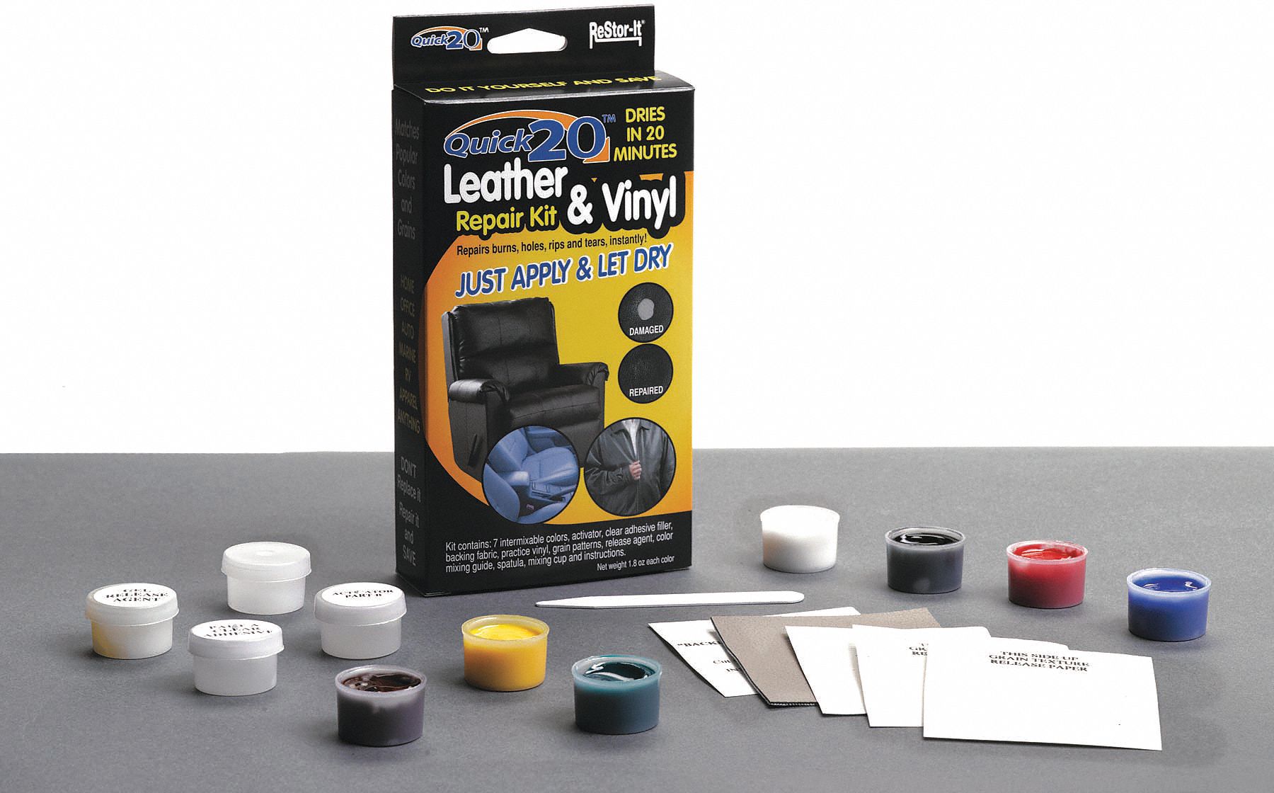 RESTOR-IT, For Leather and Vinyl, Leather and Vinyl Repair Kit -  39EC71