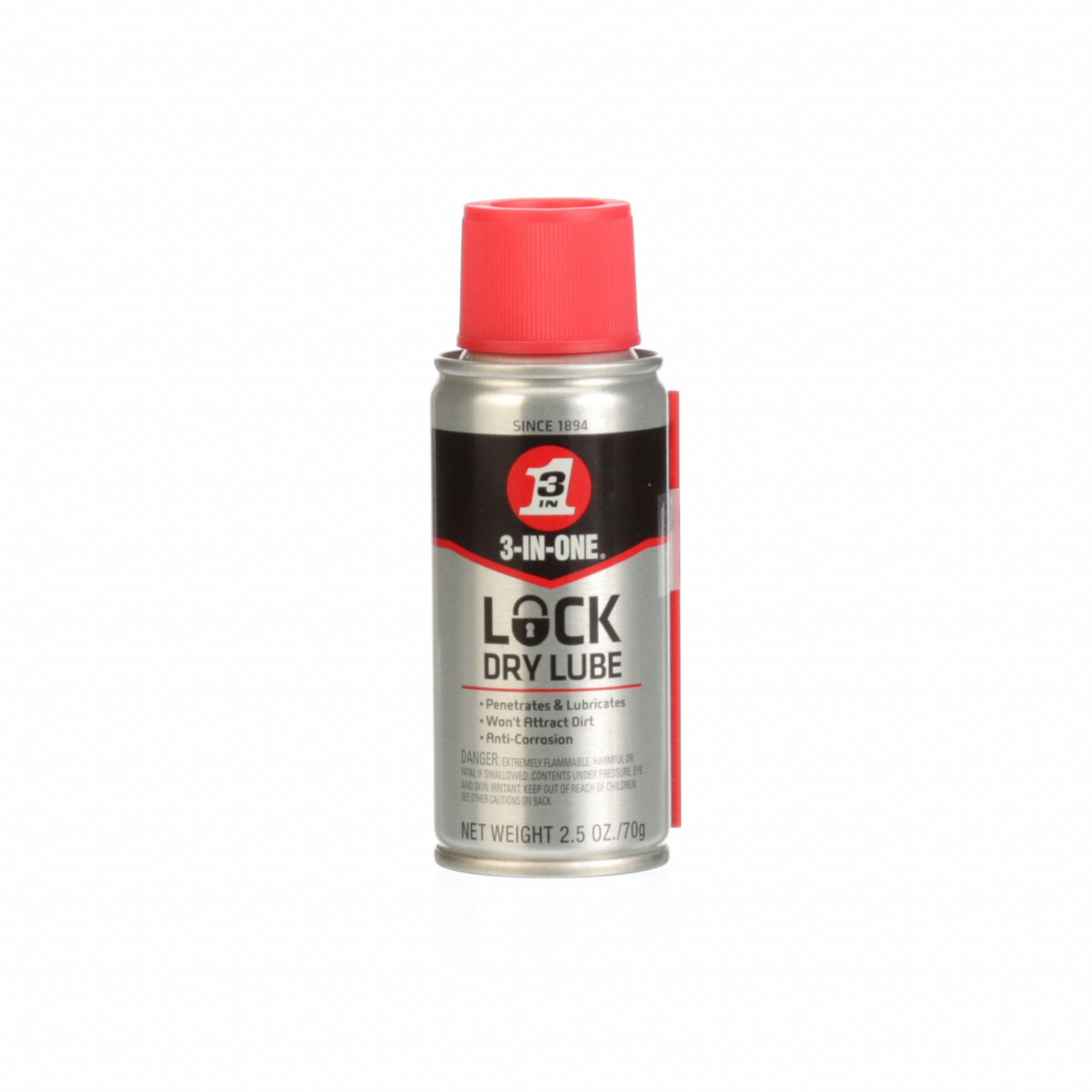 3INONE Lock Lubricant, 50°F to 500 Degrees F, PTFE, 4.7 oz. Aerosol