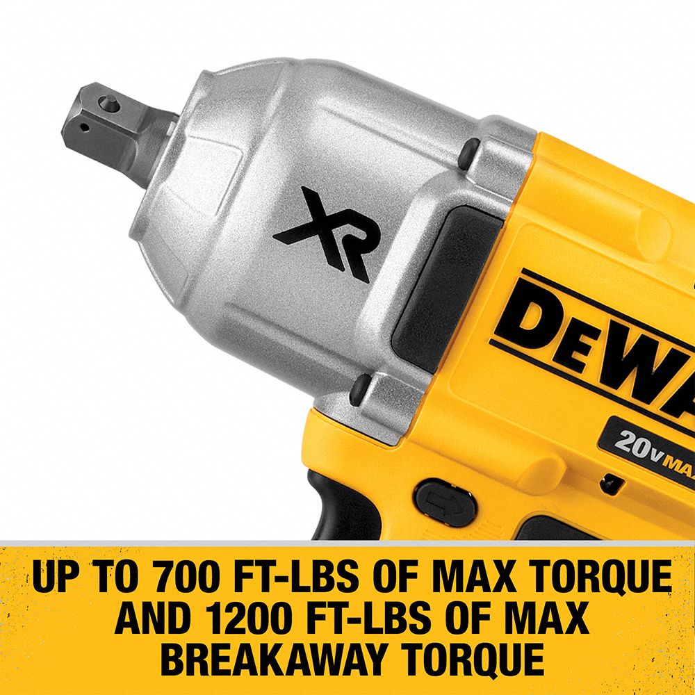 DEWALT Impact Wrench: 1/2 in Square Drive Size, 700 ft-lb Fastening ...