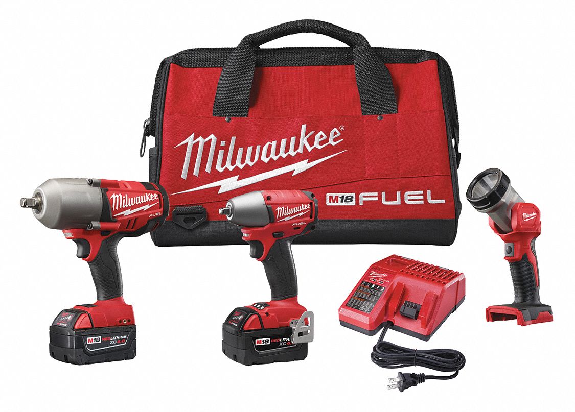 M18 FUEL, Cordless Combination Kit, 18.0 Voltage, Number of Tools 3 ...