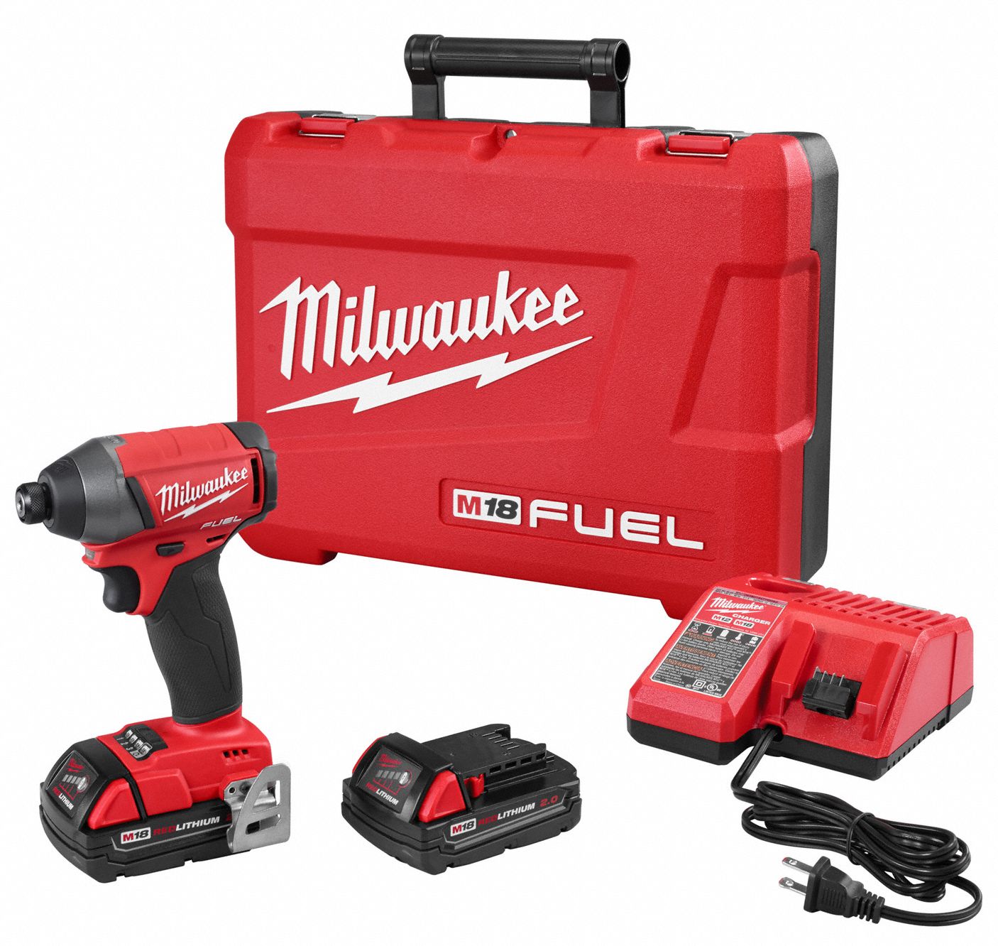 MILWAUKEE Cordless Impact Driver Kit, 1/4 in, 18.0, 1800 inlb Max