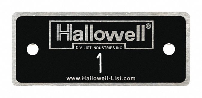 Numbers 1 to 10: 2 3/8 in x 1 in, 10 Plates, 1 to10, Aluminum, Black with White Lettering