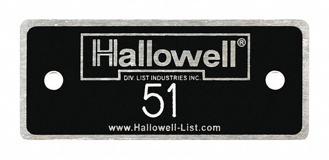 Numbers 51 to 100: 2 3/8 in x 1 in, 50 Plates, 51 to 100, Aluminum, NPH51-100