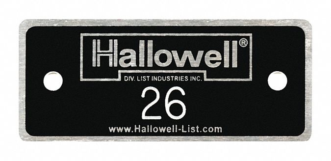 Numbers 26 to 50: 2 3/8 in x 1 in, 25 Plates, 26 to 50, Aluminum, NPH26-50