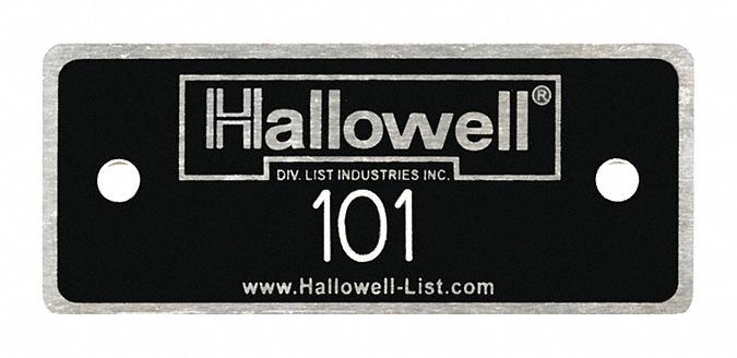 Numbers 101 to 200: 2 3/8 in x 1 in, 100 Plates, 101 to 200, Aluminum, NPH101-200