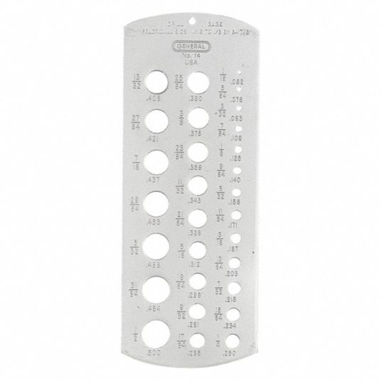 General drill bit gauge range 0 0625 in to 0 5 in material stainless
