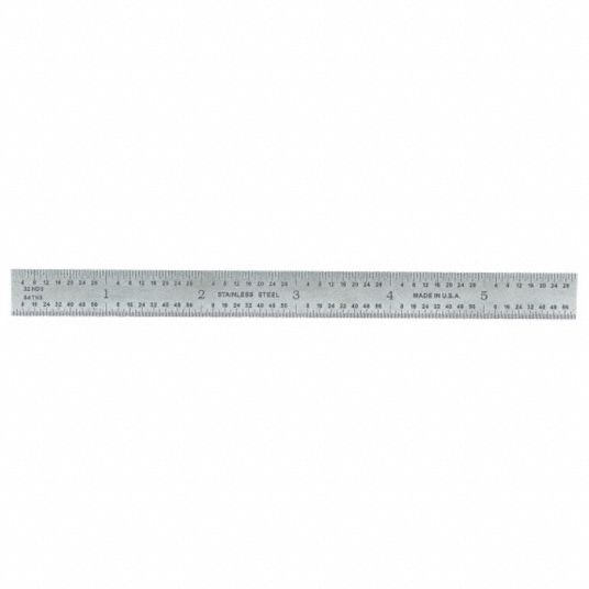GENERAL Ruler 5R, 100ths/10ths/32nds/64ths, 6 in Lg (In.), 152.4063 mm