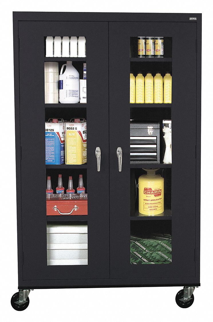 Sandusky Commercial Storage Cabinet Black 78 In H X 46 In W X 24 In D Assembled 39ex98 Ta4v462472 09 Grainger