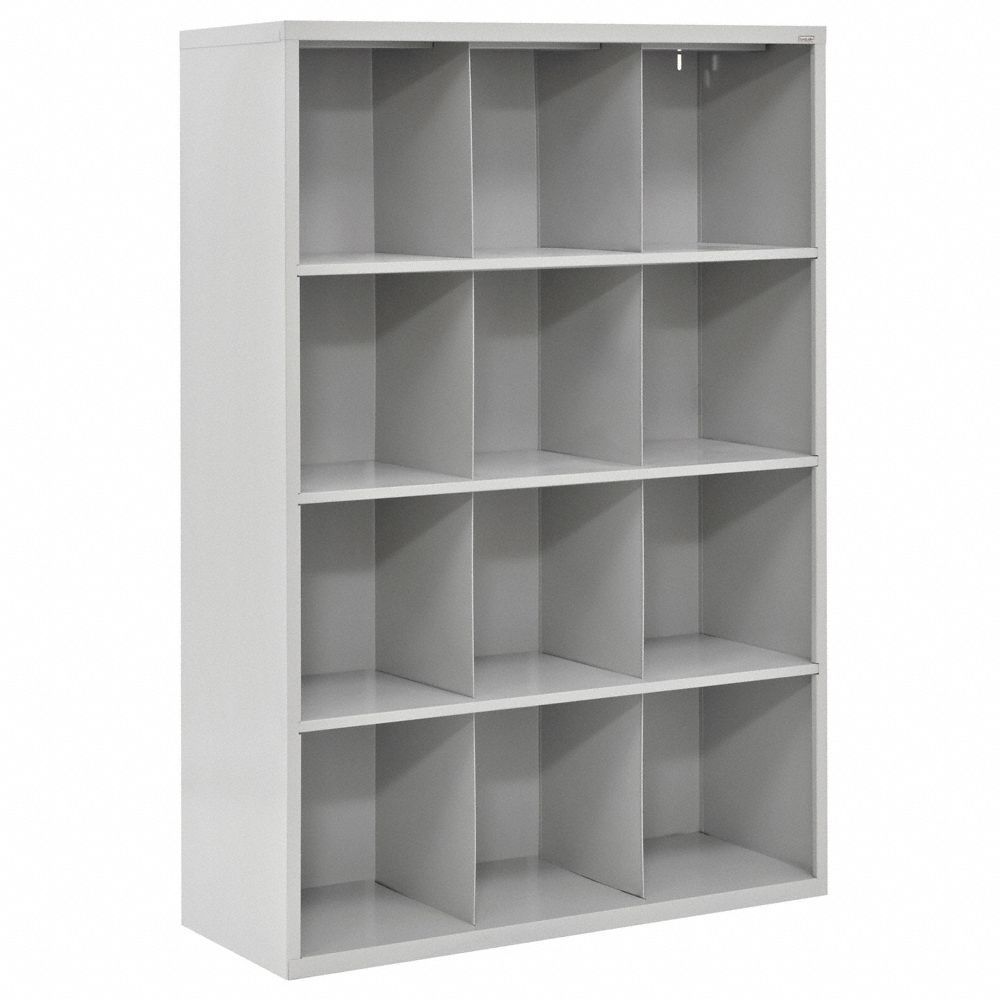 Cubby Cabinet: 46 in x 18 in x 66 in, 12 Compartments, 14 1/2 in x 17 1/2 in x 15 in, Steel