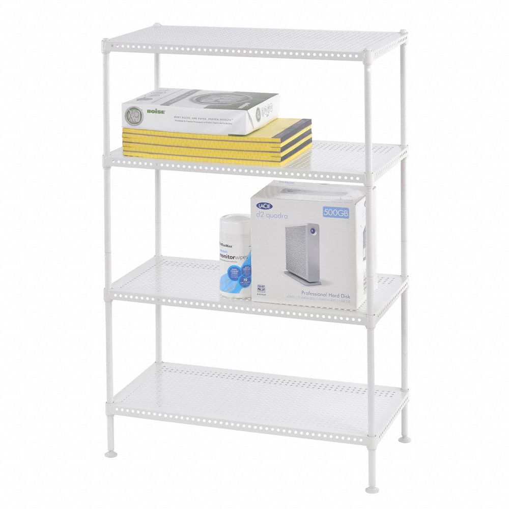 GRAINGER APPROVED Open, Freestanding, Metal Shelving, Overall Width 24