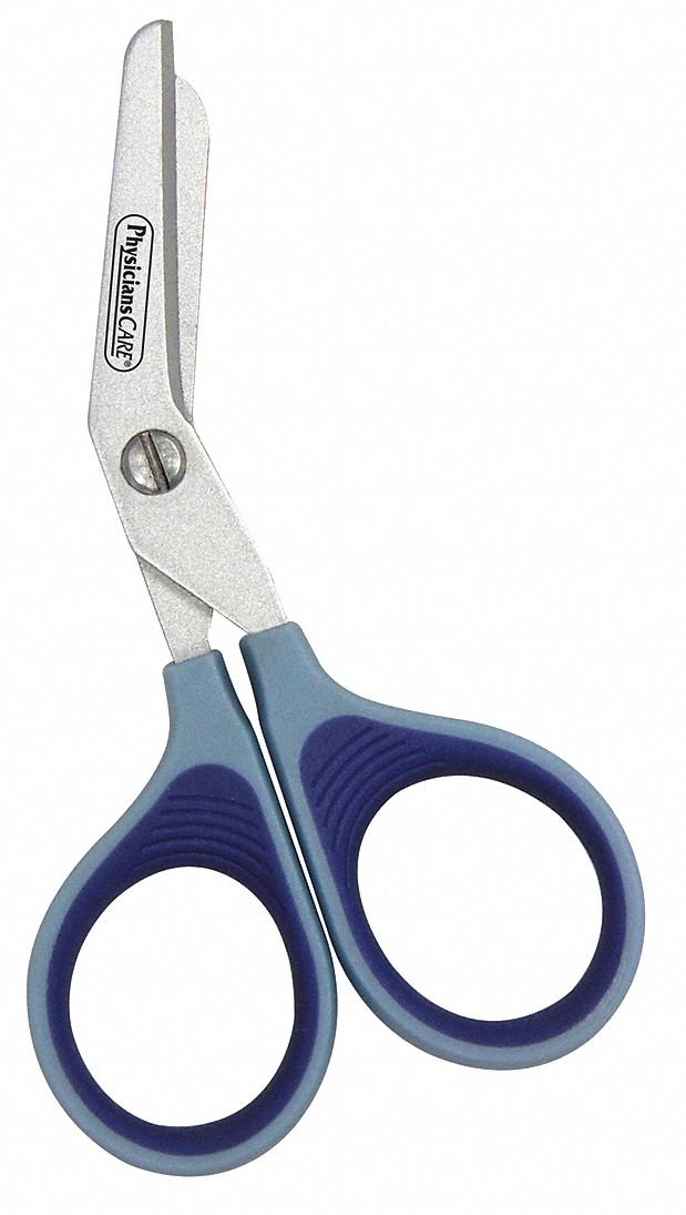 PHYSICIANSCARE, 3 1/2 in Overall Lg, Blue, Medical Scissors - 39F027 ...