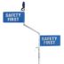 Safety First Railroad Flag Signs with Supports