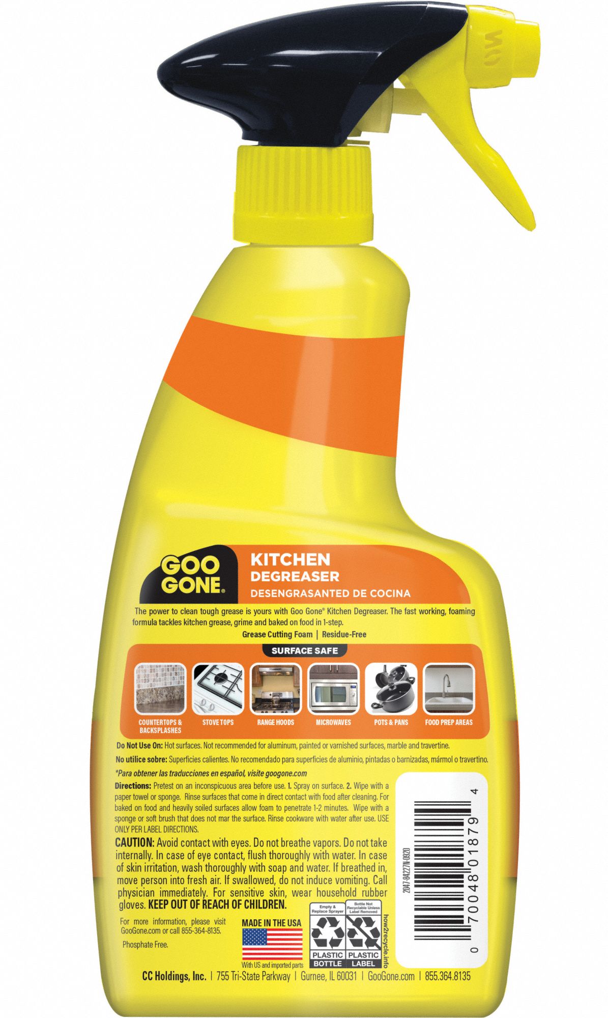 GOO GONE Kitchen and Oven Degreaser Trigger Spray Bottle, 14 oz