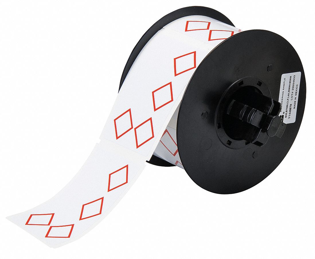 Pre-Cut Label Stock Roll: No Legend, Red GHS/CLP 4A Diamonds, 2 11/64 in x 3 11/32 in, 2 11/64 in