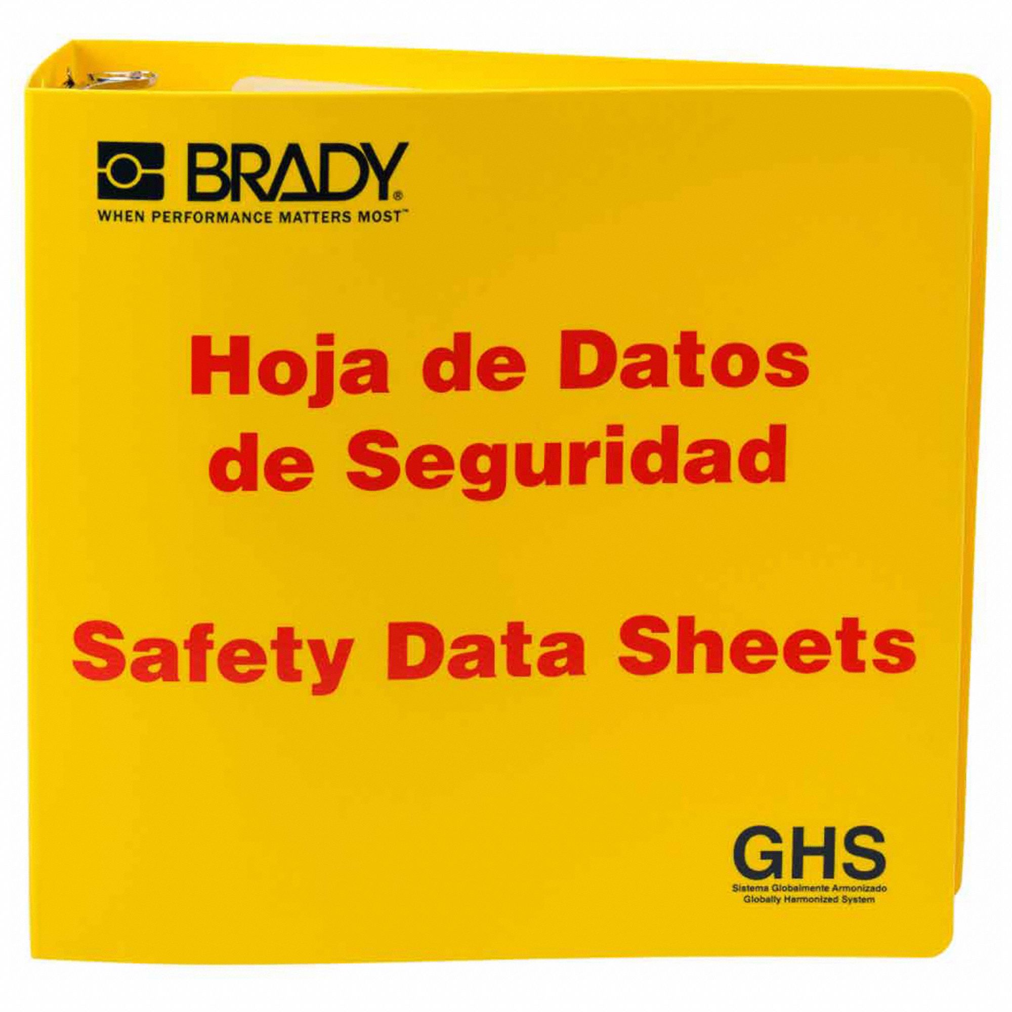 Binder: Hoja de Datos de Seguridad/Safety Data Sheets, 3 in Binder Ring Size, 11 in Overall Ht