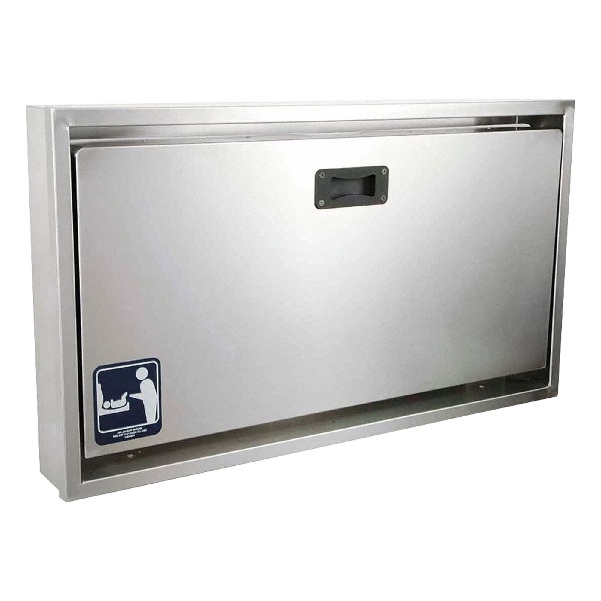 Baby Changing Station: Mfr Part # 100SSC-SM, Plastic/Stainless Steel, Flush Mount