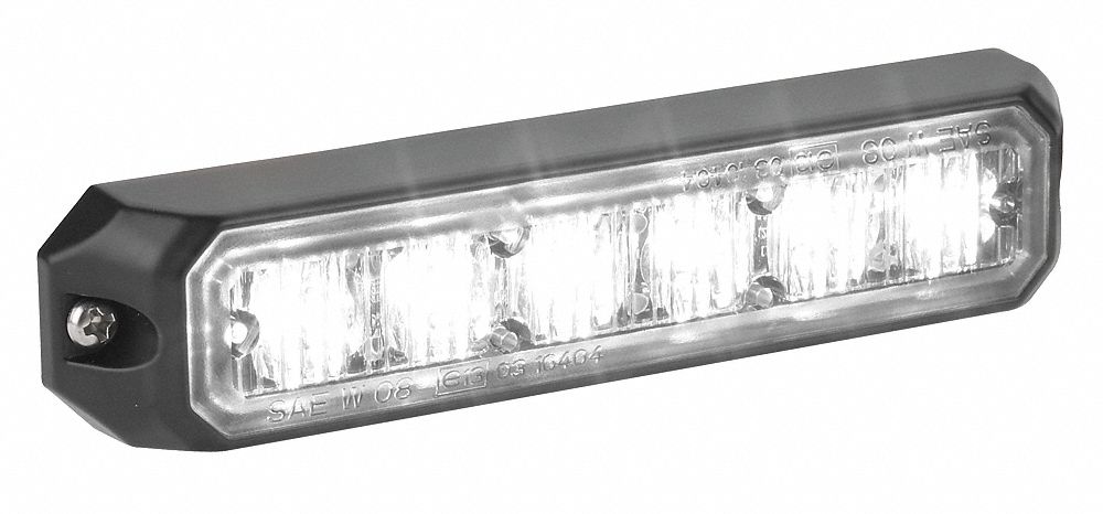 Perimeter Light: Perimeter Flashing Warning Light, White, 1 11/16 in Overall Wd, LED