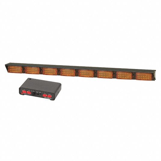FEDERAL SIGNAL Amber Mini Light Bar, LED Lamp Type, Permanent Mounting