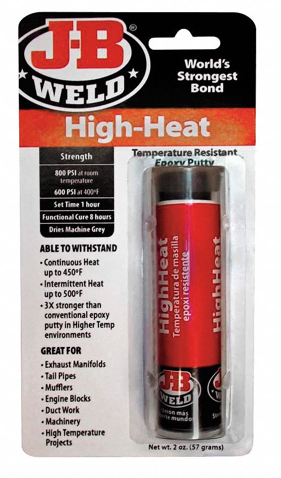 JB WELD 2 oz Epoxy Putty with Temp. Range of 450°F, Gray 39F8678297