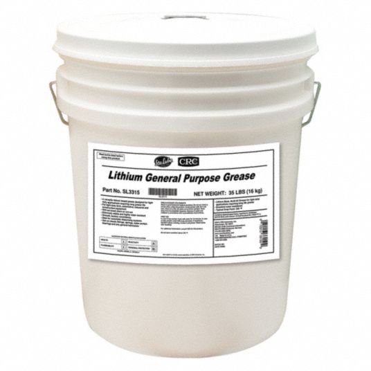 CRC Multipurpose Grease Lithium, Amber, 35 lb, NLGI Grade 2, 250°F Max