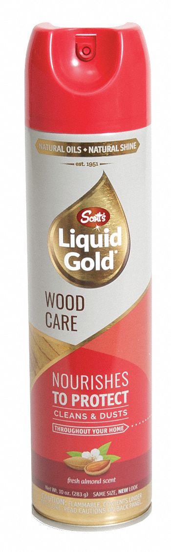 Wood Cleaner: Aerosol Spray Can, 10 oz Container Size, Liquid, Fresh Almond Scent