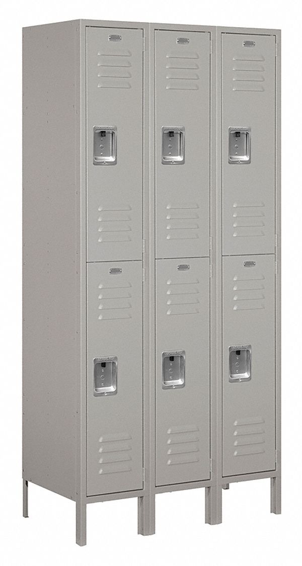 SALSBURY INDUSTRIES Wardrobe Locker, Gray, 18 in. D, Louvered 39FG47