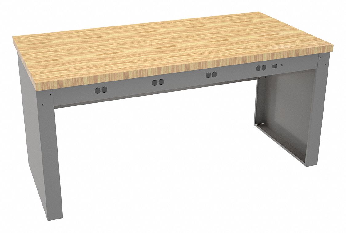 TENNSCO Workbench, Butcher Block, 36 in Depth, 33 1/2 in Height, 72 in