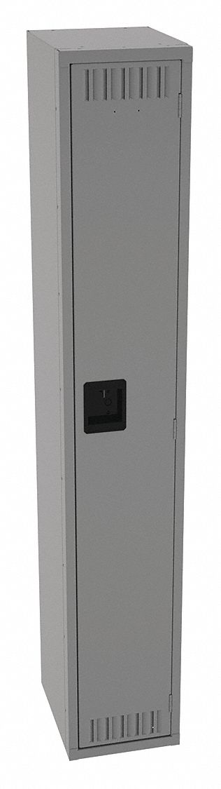 Wardrobe Locker: 12 in x 15 in x 72 in, Louvered, 1 Tiers, 1 Units Wide, Padlock Hasp, Steel
