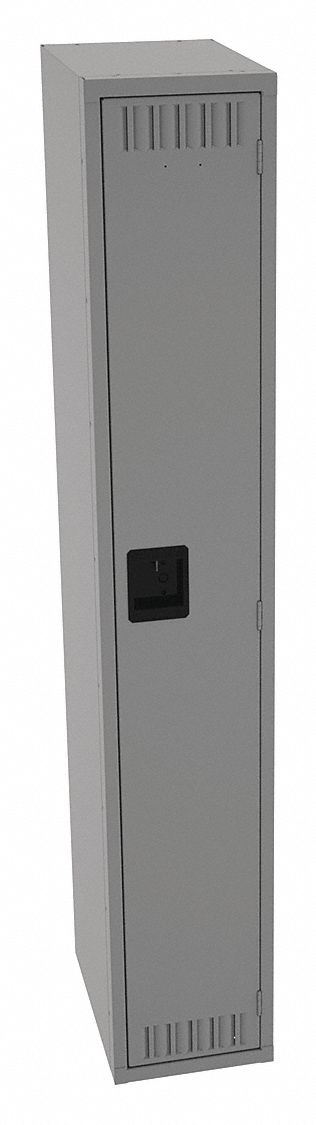 Wardrobe Locker: 12 in x 18 in x 72 in, Louvered, 1 Tiers, 1 Units Wide, Padlock Hasp, Steel