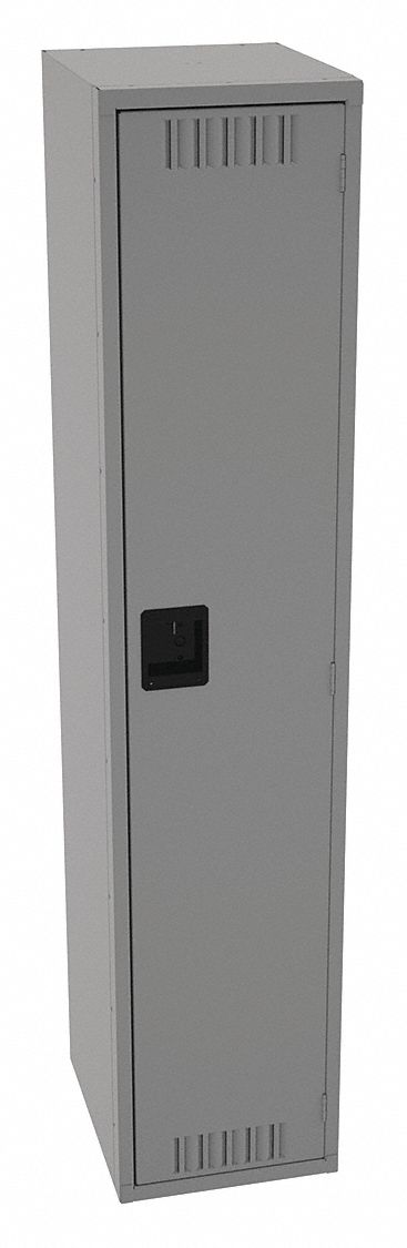 Wardrobe Locker: 15 in x 18 in x 72 in, Louvered, 1 Tiers, 1 Units Wide, Padlock Hasp, Steel